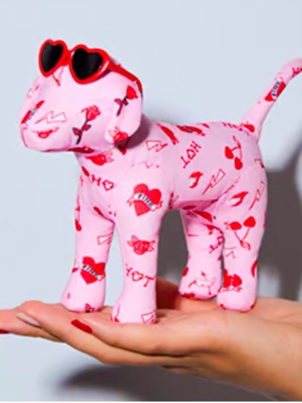 PINK Victoria's Secret Pink Plush Puppy with Red Heart Sunglasses #668